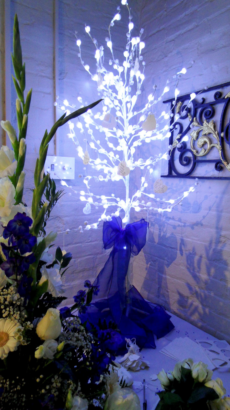 Navy and crystal wish tree at The Five Arrows